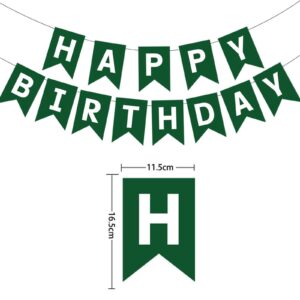 GLASNES Green Happy Birthday Banner Birthday Party Supplies for Adult Boy Girl