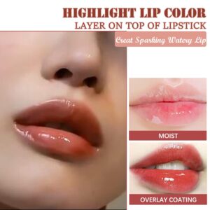 2 Colors Hydrating Plumping Lip Glow Oil,Moisturizing Lip Oil Gloss Transparent Glossy Lip Gloss Primer Lip Tint for Lip Care and Dry Lip by Aaiffey (012#+015#)