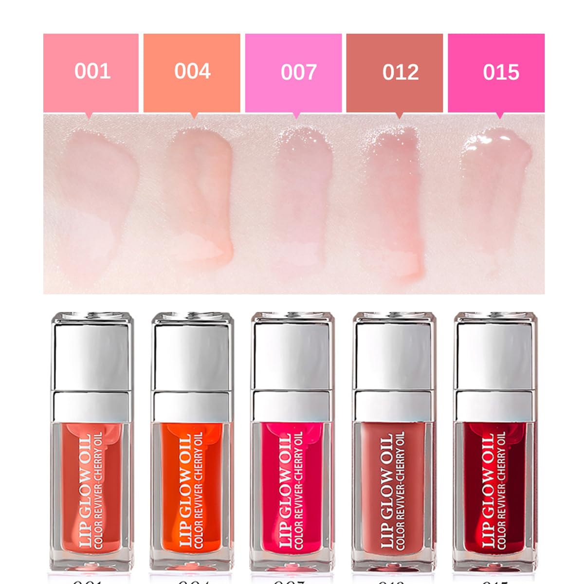 2 Colors Hydrating Plumping Lip Glow Oil,Moisturizing Lip Oil Gloss Transparent Glossy Lip Gloss Primer Lip Tint for Lip Care and Dry Lip by Aaiffey (012#+015#)