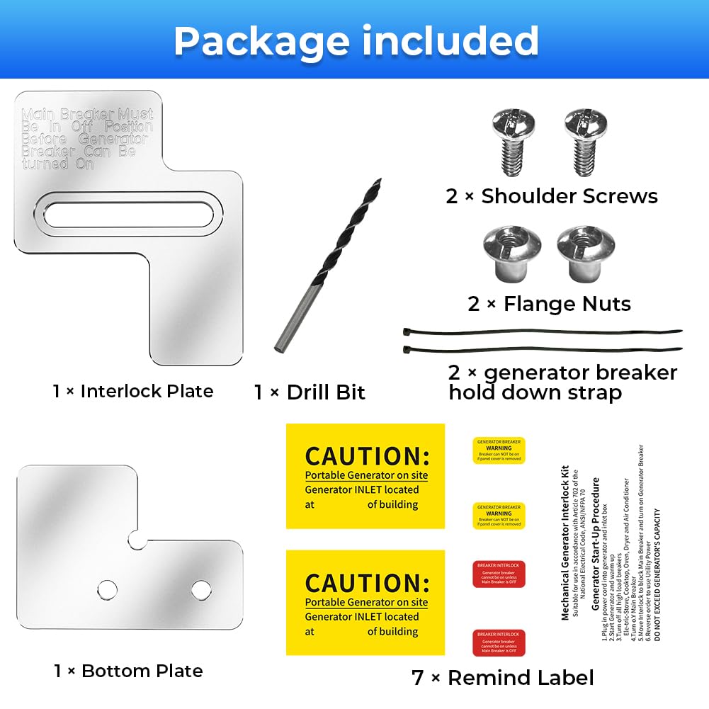 MOTOQUEEN Generator Interlock Kit Fits for Siemens 100 Amp/Murray 100 Amp Panel