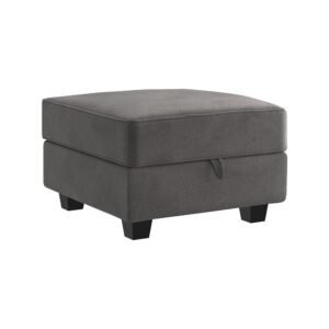 honbay ottoman module for modular sectional sofa, storage ottoman square ottoman bench for living room, velvet grey