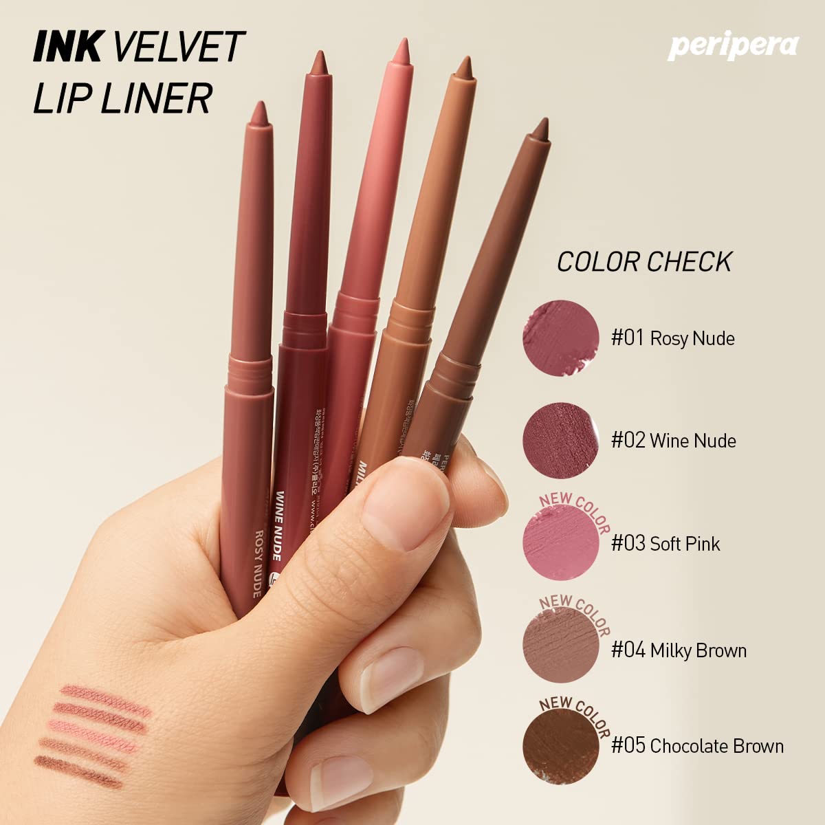 Peripera INK VELVET LIP LINER (001 ROSY NUDE)