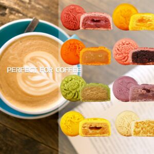 ONETANG Assorted Lava Mooncakes, 流心月饼, 8种口味, Mid-Autumn Festival Mix Lave Cakes, 2023 Freshly Baked, Mid-Autumn Festival, Family Gifts, Hui Jia 回家, 14.1oz (400 g)