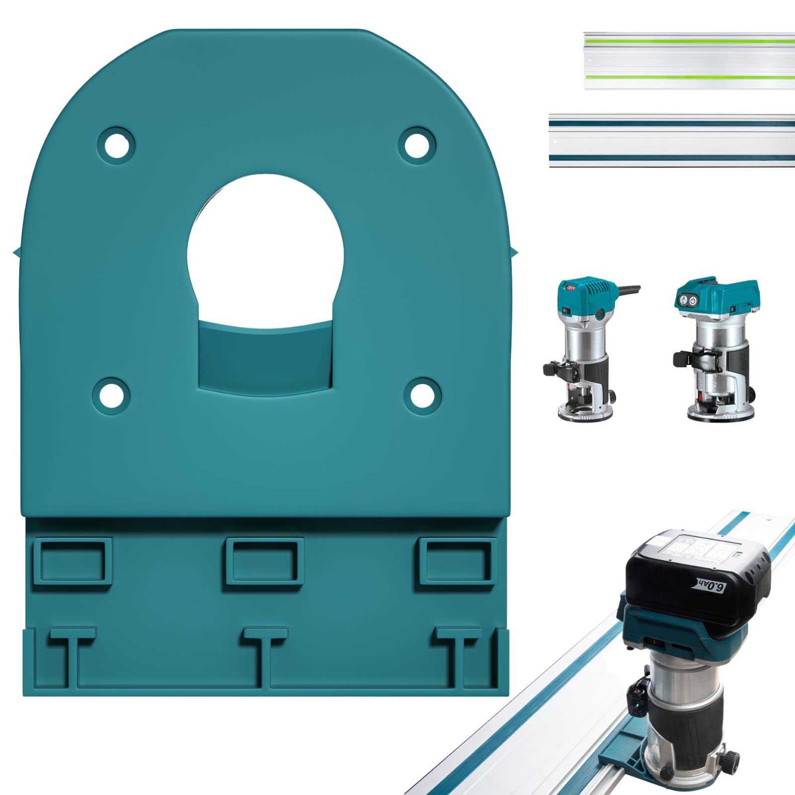 Track Saw Guide Rail Adapter for Makita/Festool Compatible with Router for Makita 18V RT0701C XTR01Z