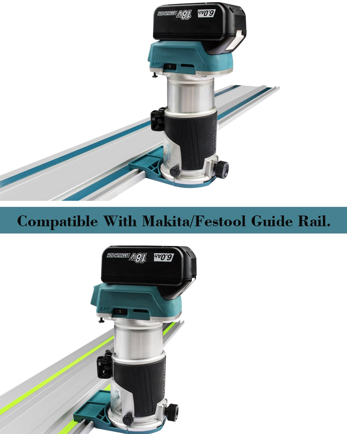 Track Saw Guide Rail Adapter for Makita/Festool Compatible with Router for Makita 18V RT0701C XTR01Z