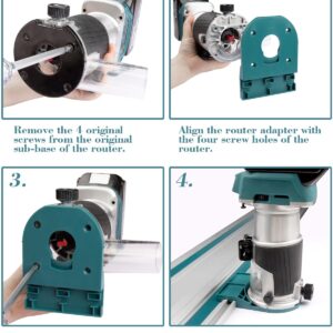 Track Saw Guide Rail Adapter for Makita/Festool Compatible with Router for Makita 18V RT0701C XTR01Z