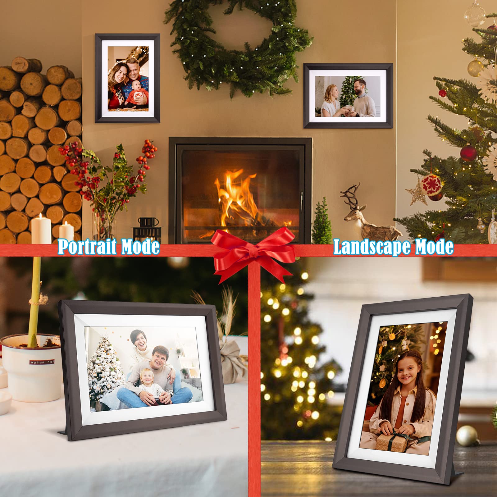 WiFi Digital Picture Frame 10.1 Inch Smart Digital Photo Frame with IPS Touch Screen HD Display, 16GB Storage Easy Setup to Share Photos or Videos Anywhere via Free Frameo APP (10.1 Inch Frame 3#)