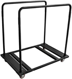 table cart folding cart rack for 60" round heavy duty desk trolley black push cart with mute wheel 10 table capacity fits for hotel and conference center use,45.3 x 45.3 x 29.1''