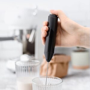 GOGENGEN Electric Hand Whisk for Milk, Beverage Mixer for Coffee with Milk, Cappuccino, Hot Chocolate, Battery Operated (not included) Mini Stainless Steel Fother, Cool Cookware