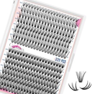individual lashes 320 pcs, crislashes lash clusters 30d+40d mixed d curl 9-16mm 16rows reusable cluster lashes individual soft and lightweight diy lash extension self application (30+40-d-mix9-16mm)