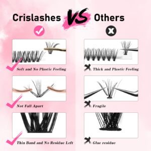 Individual Lashes 320 PCS, Crislashes Lash Clusters 30D+40D Mixed D Curl 9-16mm 16Rows Reusable Cluster Lashes Individual Soft and Lightweight DIY Lash Extension Self Application (30+40-D-Mix9-16mm)