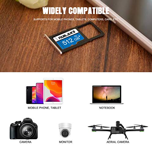 512GB Micro SD Card Memory Card Class 10 High Speed Ultra for Computer/Security Camera/Car Navigation/Drone/Smartphone
