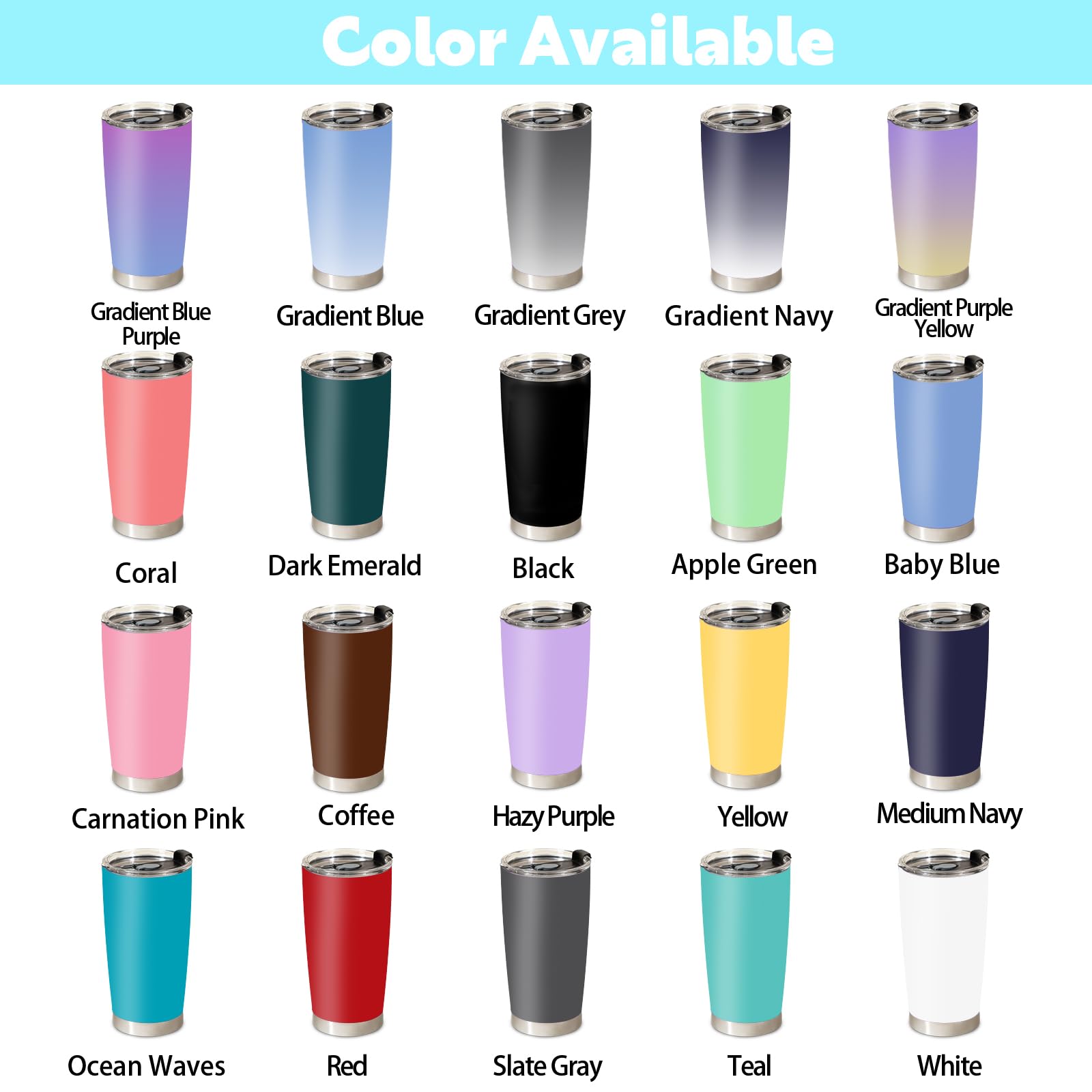 Personalized Coffee Tumbler with Picture Text, Custom 20oz Insulated Stainless Steel Travel Tumbler with Lids, Personalized Travel Mug - Birthday Mothers Day Gifts for Women Men