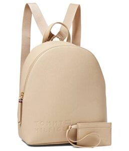 tommy hilfiger bryony ii smalldome backpack w/hangoff pebble pvc fawn one size