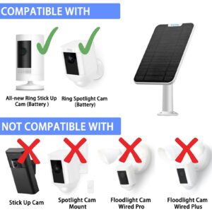 4W Solar Panel Charging Compatible with Stick Up Cam 2nd & 3rd Gen & Spotlight Cam Battery,3.5mm DC Plug to Device，IP65 Weatherproof,Includes Secure Wall Mount(White) (1)