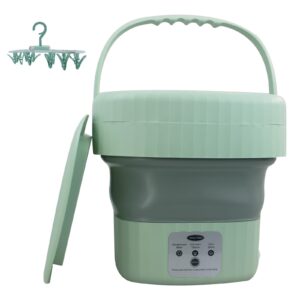 ivolconn portable washing machine, foldable mini washer machine with drainage basket for baby clothes, small items, underwear or socks, suitable for apartment, laundry, camping or travel (green)