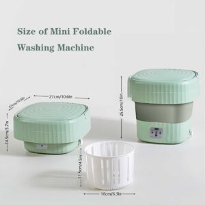 iVOLCONN Portable Washing Machine, Foldable Mini Washer Machine with Drainage Basket for Baby Clothes, Small Items, Underwear or Socks, Suitable for Apartment, Laundry, Camping or Travel (Green)