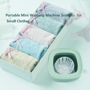 iVOLCONN Portable Washing Machine, Foldable Mini Washer Machine with Drainage Basket for Baby Clothes, Small Items, Underwear or Socks, Suitable for Apartment, Laundry, Camping or Travel (Green)