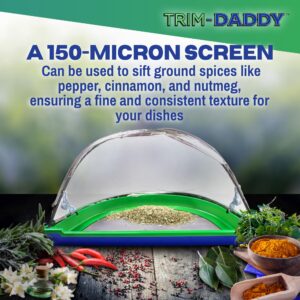 Trim-Daddy Trim Tray Bin | Trimming Pollen Sieve Sifter Trimmer Trays with 150 Micron Screen | Protective Cover | 2 Scissors | Magnifying Glass | Pollen Brush