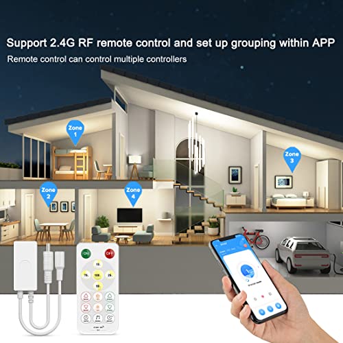 FCOB SP641E Bluetooh LED Controller Support PWM Monochrome RF16Keys LED Strip Dimmer Switch Brightness for FCOB 3014 5630 5730 3528 Signle Color LED Strips DC5V-DC24V Timer Music Mode Support max 2A