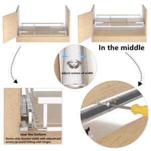 MIYUPTC Expandable Pull Out Drawer Cabinet Organizers, Slide Out Pantry Shelves Wire Pull Out Storage Shelf Drawer Basket for Kitchen Base Cabinet Organization, Chrome, 12''-18.2''W x 16.9''D