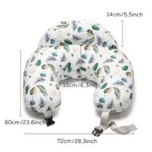 Momcozy Original Plus Size Nursing Pillow Cover, Fits All Breastfeeding Pillows, 100% Cotton Cover with Adjustable Waist Strap, Spring Leaves, Cover Only