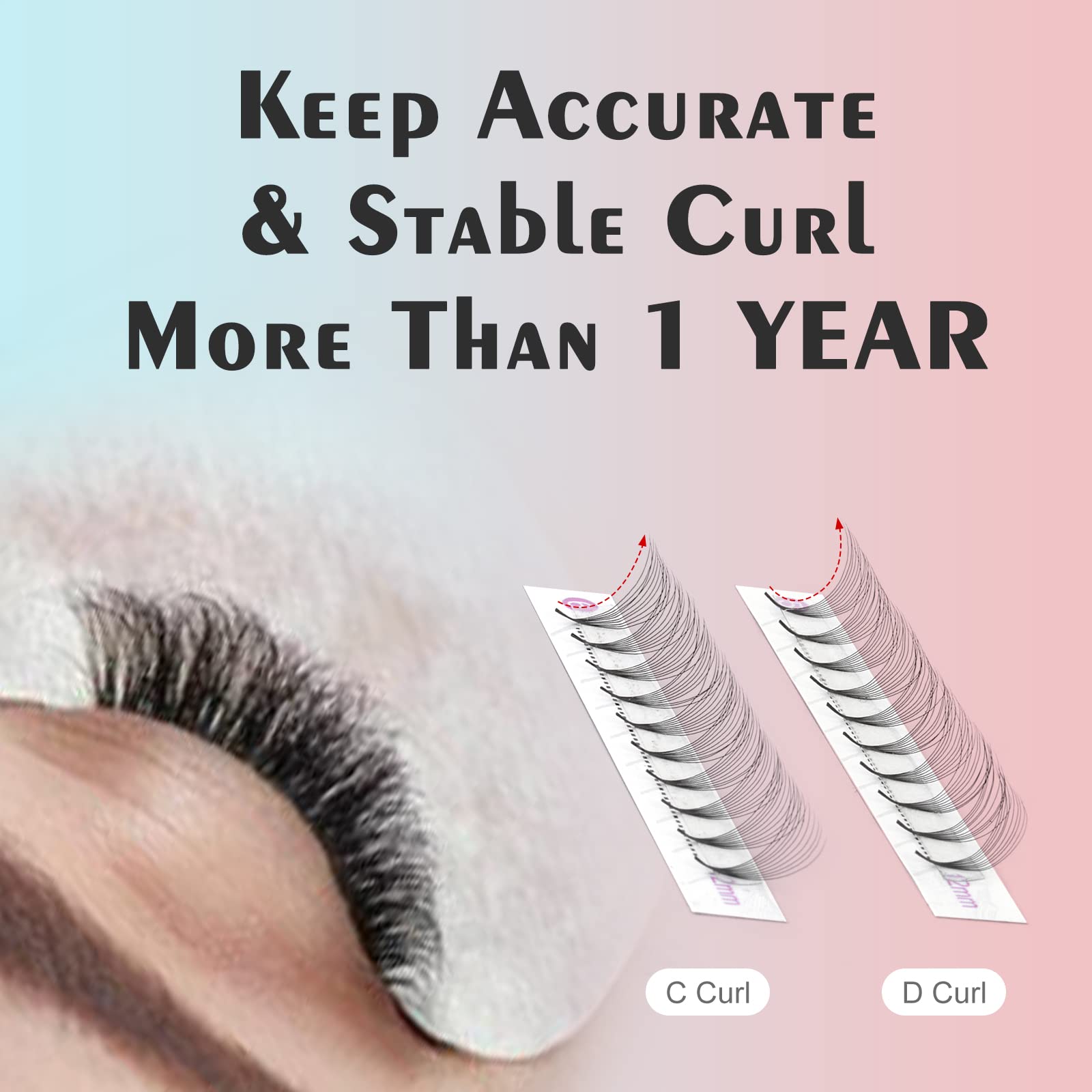 12 Colors Lash Extensions 10D DF Premade Fans Eyelash Extensions 14mm D Curly Color Lashes Volume Lash Extensions（color-10D-0.07D-14mm）