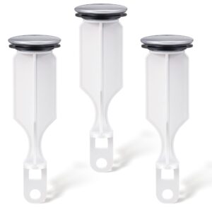 enhon 2 hole pop up stoppers, chrome bathroom sink stopper fits most pop up drain design, 4-1/2 inch tall, 1-3/8 inch cap diameter, with gasket seal, compatible with pf waterworks pf0240 (3 pack)