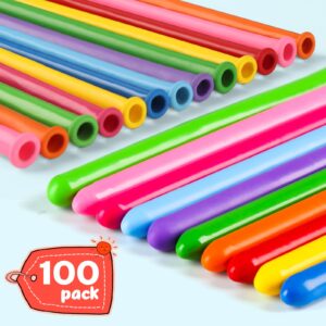 260 Long Balloons 100pcs Twisting Balloons 10 Assorted Colors for Animals Model Birthday Wedding Party Decorations