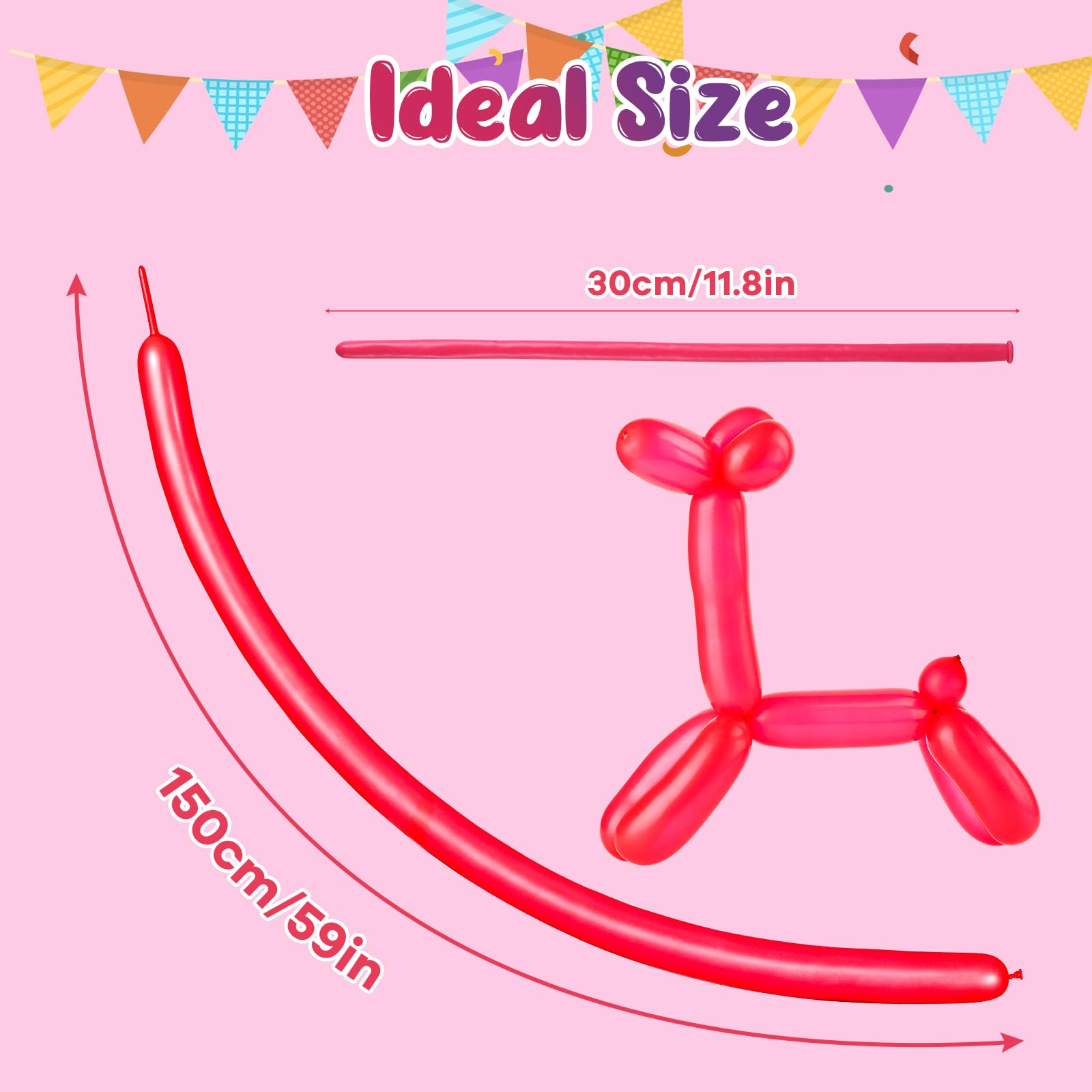260 Long Balloons 100pcs Twisting Balloons 10 Assorted Colors for Animals Model Birthday Wedding Party Decorations