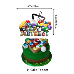 Billiards Party Decorations Billiards Birthday Party Supplies Includes Billiards Happy Birthday Banner, Cake Topper, Cupcake Toppers, Balloons for Billiards Theme Party Sports Party