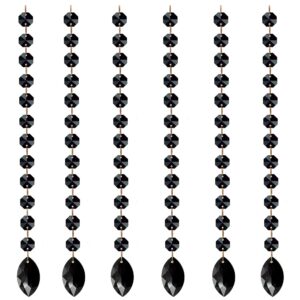 lianggefun 6ft crystal chandelier pendants hanging chain garland ornaments,door curtain,candlestick,suncatcher for window,party wedding chirstmas decoration (black)