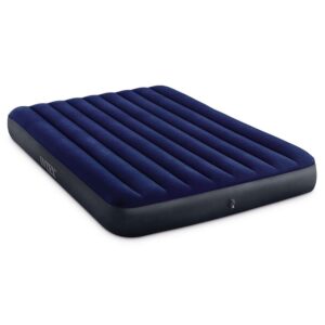 intex 80 x 60 x 10 inch dura-beam fiber-tech vinyl standard downy air mattress with plush top and 2-in-1 valve, queen (pump not included)