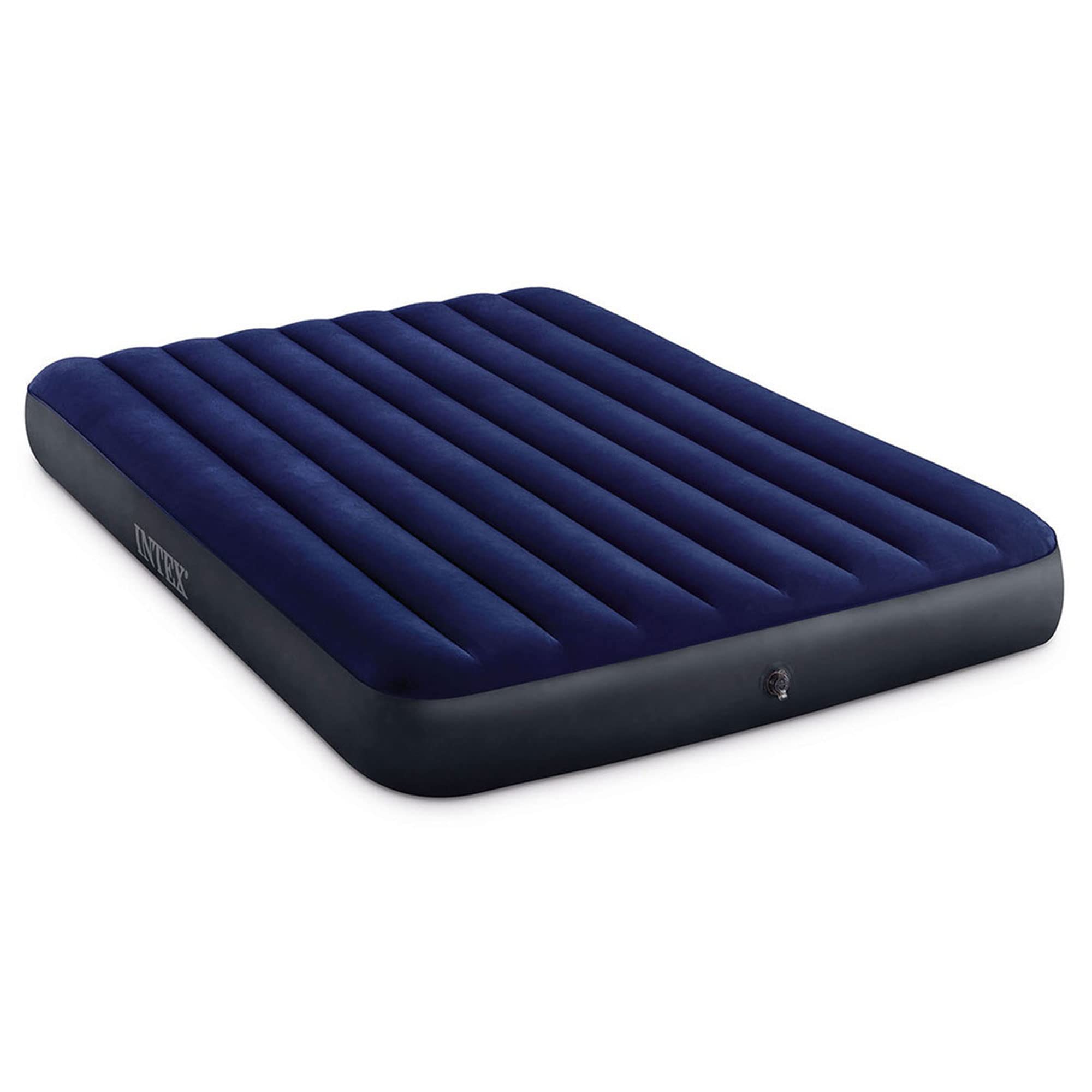 Intex 80 x 60 x 10 Inch Dura-Beam Fiber-Tech Vinyl Standard Downy Air Mattress with Plush Top and 2-in-1 Valve, Queen (Pump Not Included)