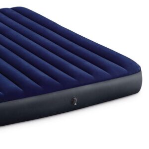 Intex 80 x 60 x 10 Inch Dura-Beam Fiber-Tech Vinyl Standard Downy Air Mattress with Plush Top and 2-in-1 Valve, Queen (Pump Not Included)