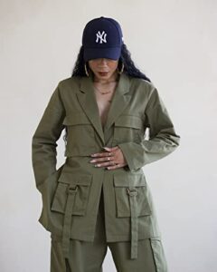 the drop women's martini olive utility jacket by @thenotoriouskia, l