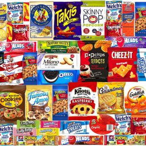 Ultimate Snacks Care Package Comes in Beautiful Gift Box- (40 count) Bulk Variety Sampler, Chips, Cookies, Bars, Candies, Nuts,, Great For Christmas, Office Meetings , Friends & Family, Military, College Students, New Year