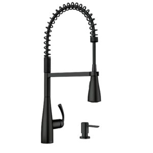 Moen Essie Matte Black One-Handle High Arc Pulldown Kitchen Faucet, 87814BL