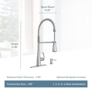 Moen Essie Matte Black One-Handle High Arc Pulldown Kitchen Faucet, 87814BL