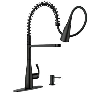 Moen Essie Matte Black One-Handle High Arc Pulldown Kitchen Faucet, 87814BL