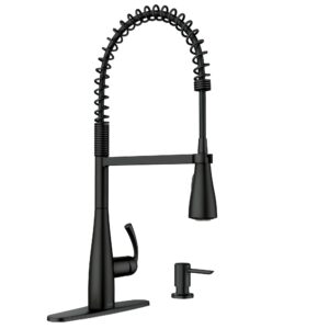 Moen Essie Matte Black One-Handle High Arc Pulldown Kitchen Faucet, 87814BL