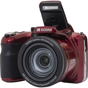 Kodak PIXPRO AZ425 Digital Camera + 32GB Memory Card + Camera Case (Black) + Battery + Charger + USB Card Reader + Table Tripod + Accessories (Red)