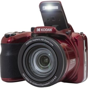 Kodak PIXPRO AZ425 Digital Camera + 32GB Memory Card + Camera Case (Black) + Battery + Charger + USB Card Reader + Table Tripod + Accessories (Red)