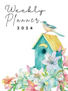 2024 weekly birds planner: large one year monthly planner from january 2024 to december 2024 (12 months) with federal holidays | monthly weekly agenda & schedule organizer | planner for birds lovers