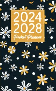 2024-2028 pocket planner: 5 year pocket calendar january 2024 to december 2028 | yellow flowers