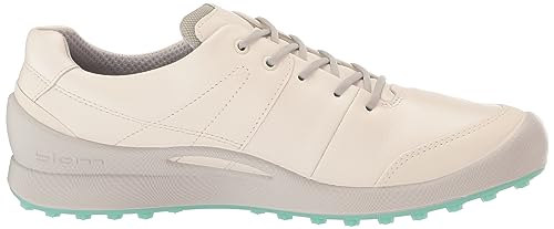 ECCO Women's Biom Hybrid Hydromax Water Resistant Golf Shoe, White/Concrete, 9-9.5