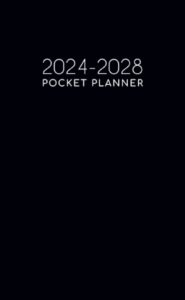 2024-2028 pocket planner: 5 year pocket calendar january 2024 to december 2028 | black cover