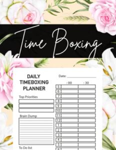 time boxing journal: time box planner, the time box planner, daily time boxing journal, time boxing notebook, time blook planner 2023, time blook planner 2023-2024