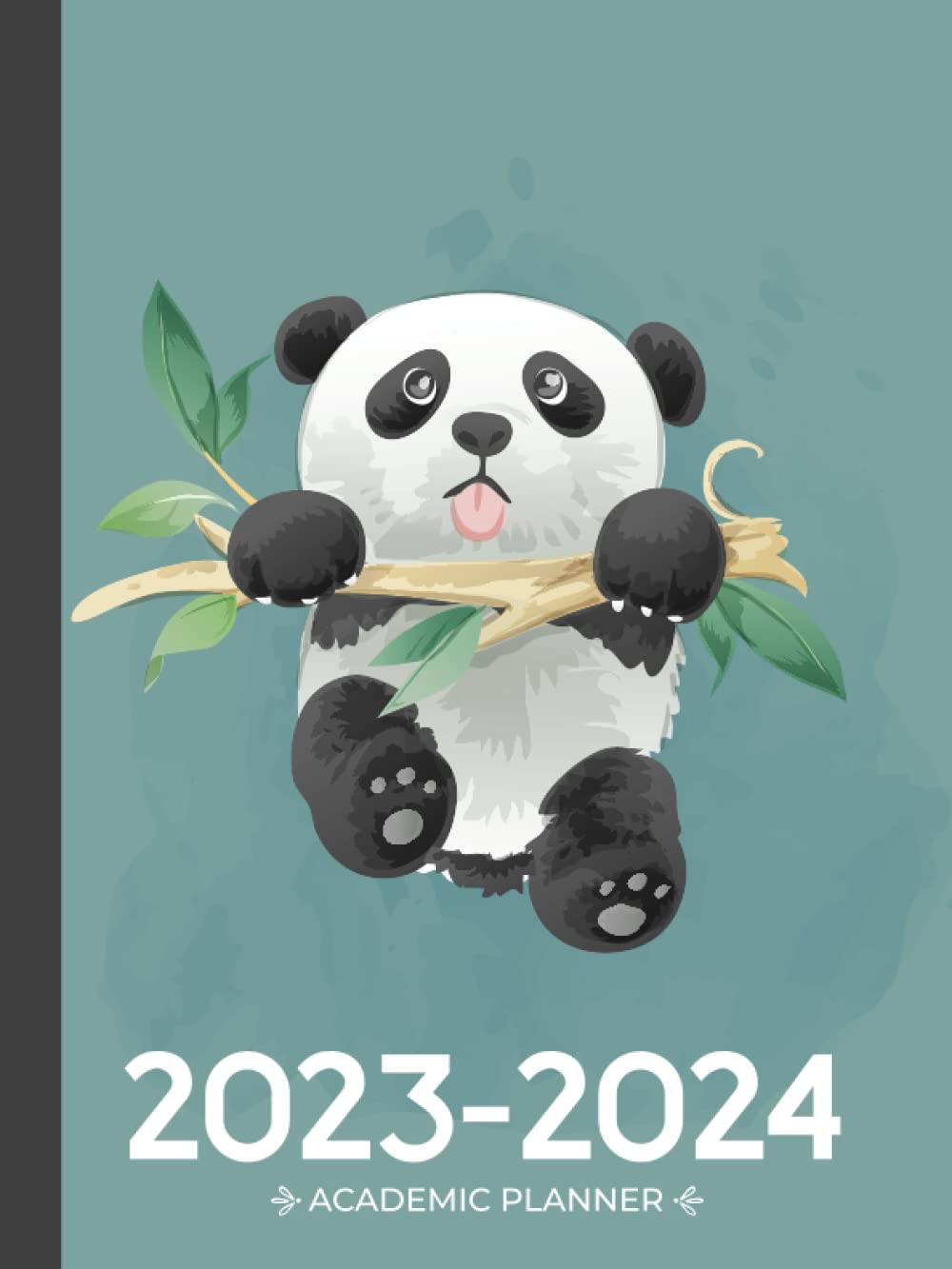 Academic Planner 2023-2024 Large | Cute Panda Hanging On: July - June | Weekly & Monthly | US Federal Holidays and Moon Phases