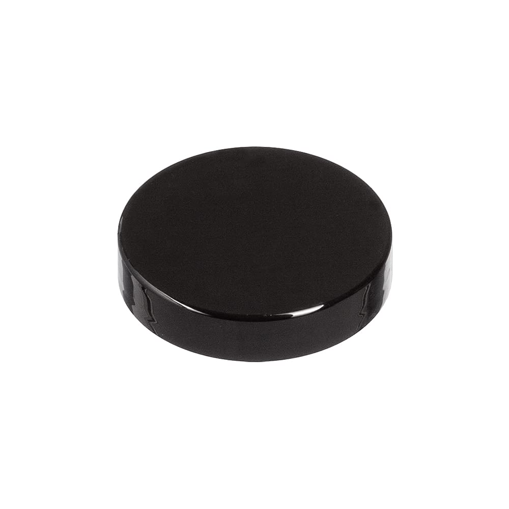 Plastic Smooth Black Lid With a Foam Liner for Jar (24 Pack) (Neck Size 43-400)